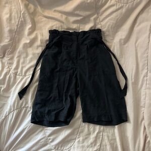 High Rise Black Shorts Boho Minimal Summer Festival Breathable Shorts